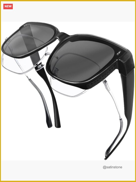 Polarized Fit Over Glasses Sunglasses UV400 Protection Oversized Square Shades main image 7